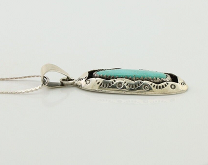 Navajo Necklace 925 Silver Kingman Turquoise Native American Artist C.80s