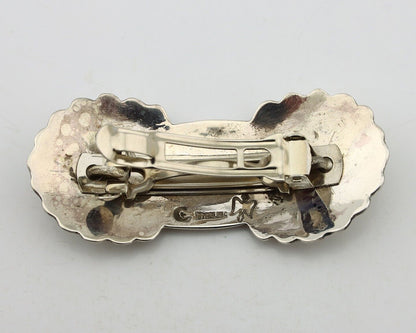 Women's Navajo Hair Clip Hand Stamped 925 Silver Artist Signed C Montoya C.80's