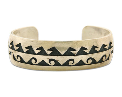 Hopi Bracelet 925 Silver Handmade Cuff Artist Signed AA C.80's