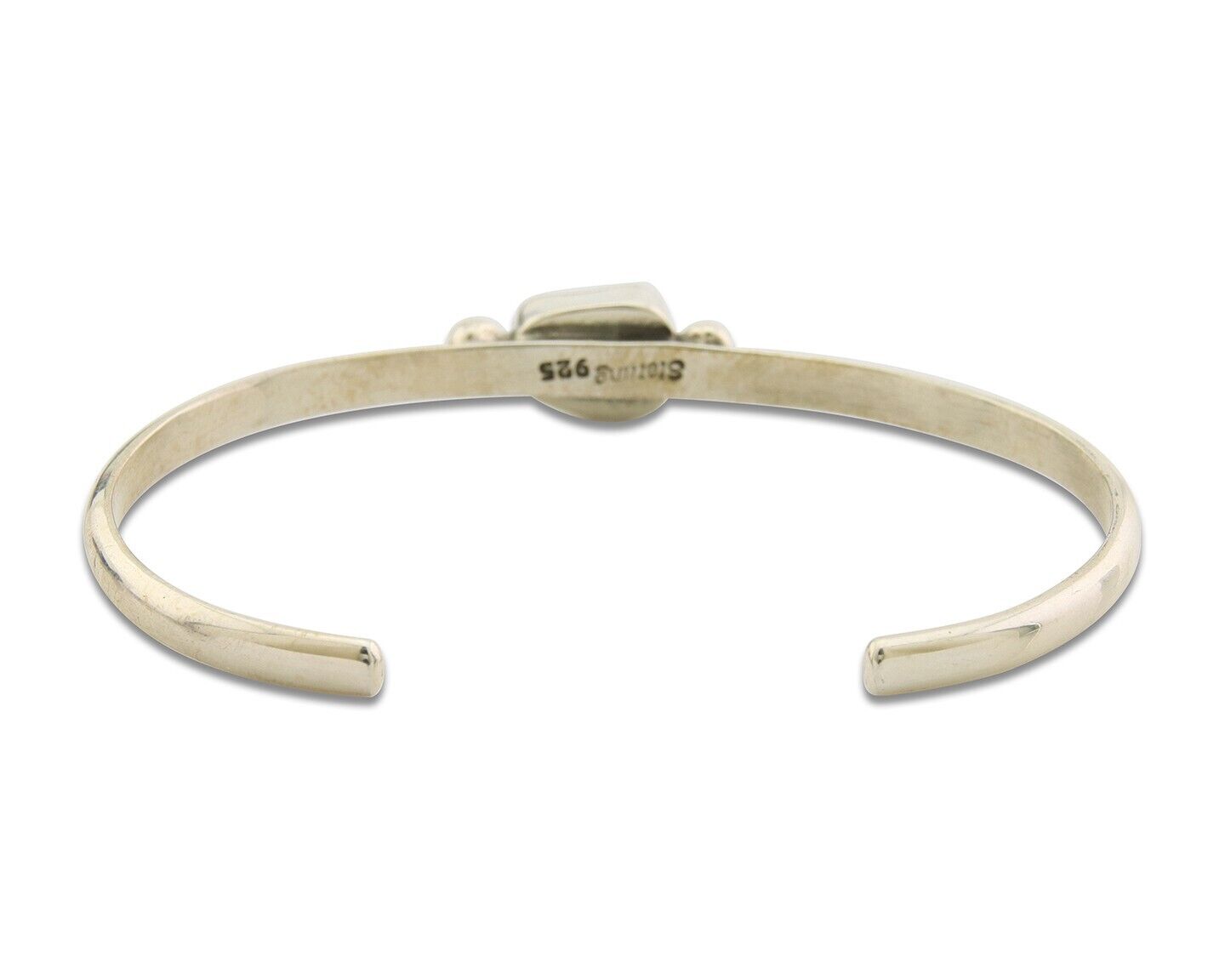 Navajo Bracelet .925 Silver Mediterranean Red Coral Cuff Native Artist C.80's