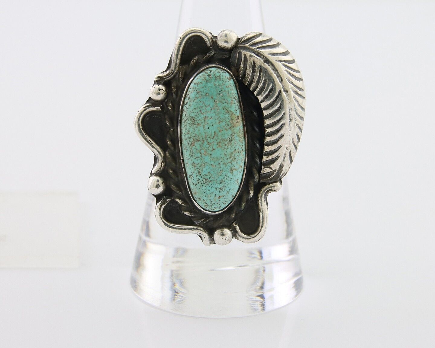 Navajo Handmade Ring 925 Silver Mine 8 Turquoise Native Artist C.80's