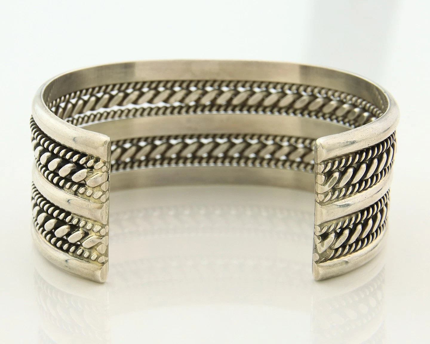 Navajo Cuff Bracelet 925 Sterling Silver Vintage Handmade Signed TAHE