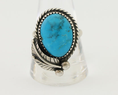Navajo Ring 925 Silver Natural Kingman Turquoise Native American Artist C.80's