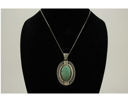 Navajo Necklace 925 Silver Natural Turquoise Artist M Montoya C.80's