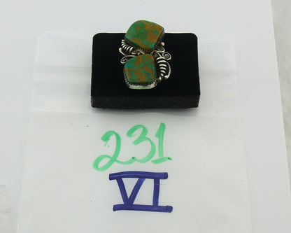 Vintage Navajo Ring 925 Sterling Silver Authentic Manassas Turquoise Size 6.5