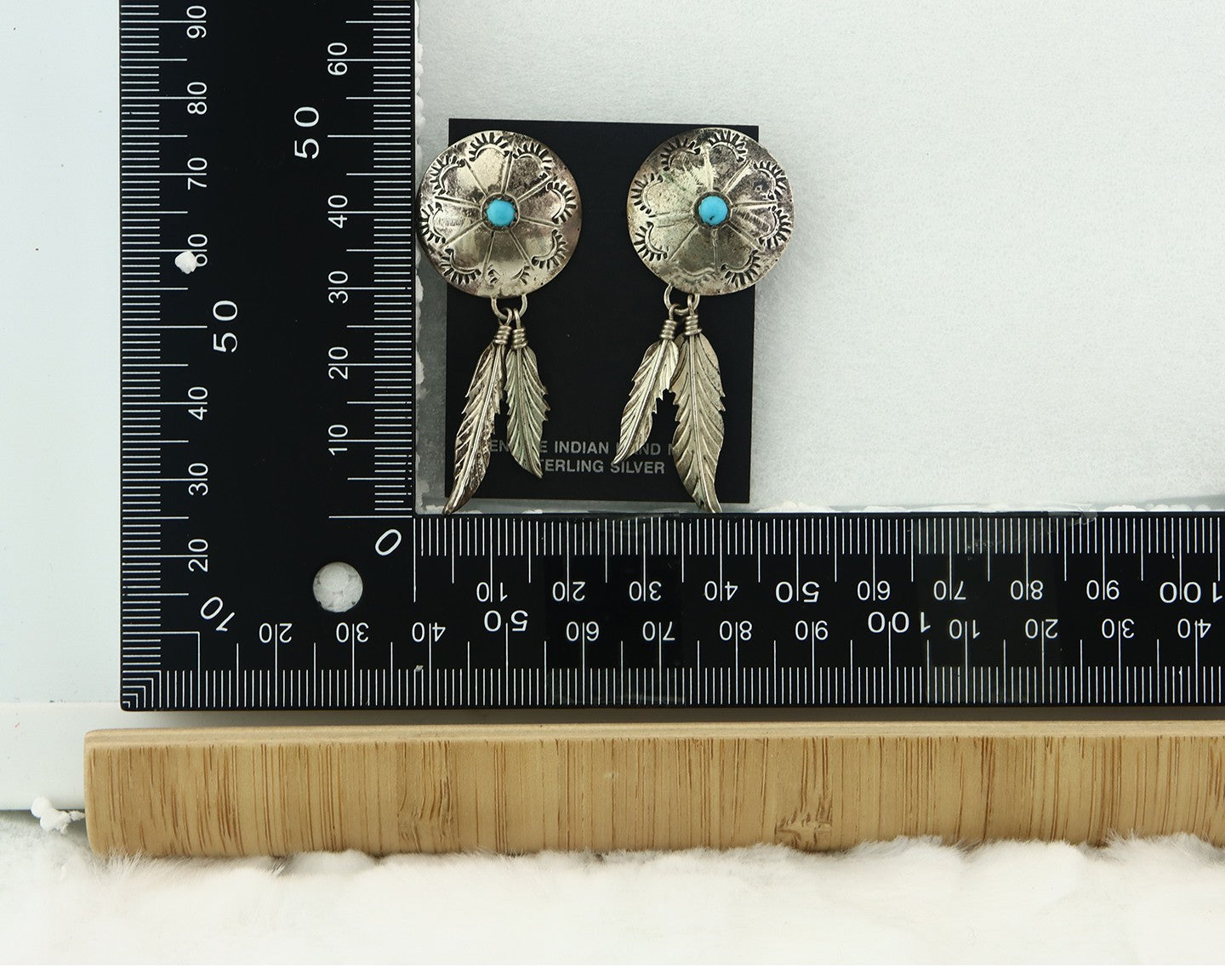 Navajo Earrings Sterling Silver Turquoise Vintage Dangle Signed L Ramone