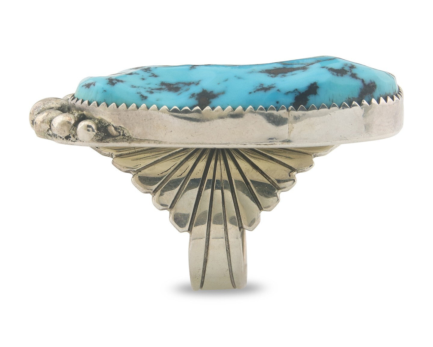 Vintage Navajo Ring 925 Sterling Authentic Turquoise Signed Phil Zachary Sz 8.0