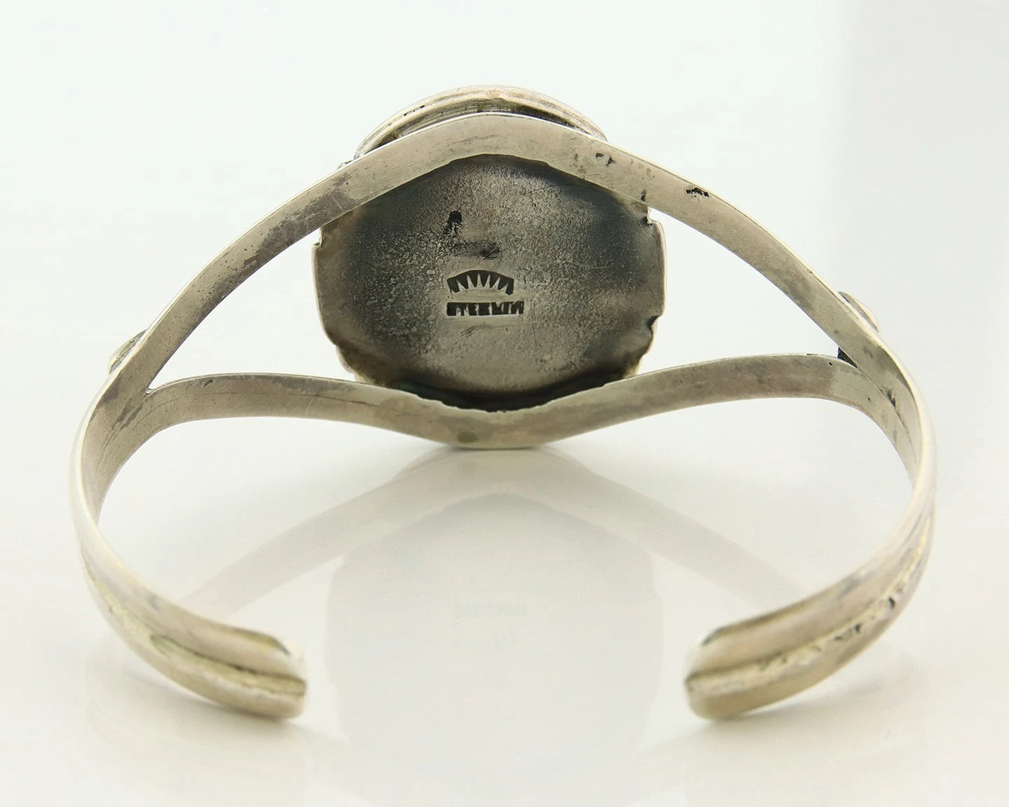 Navajo Cuff Bracelet 925 Sterling Silver Turquoise Vintage Signed Sun