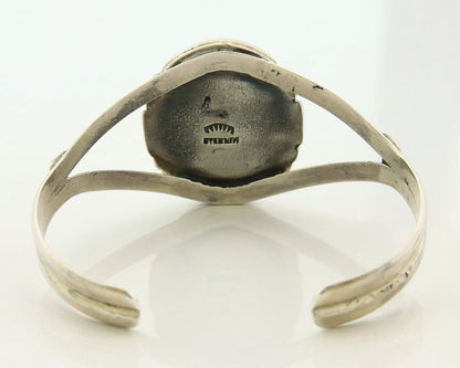 Navajo Cuff Bracelet 925 Sterling Silver Turquoise Vintage Signed Sun