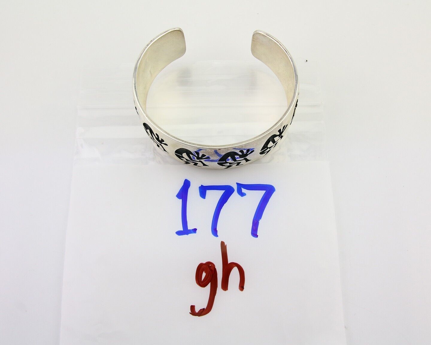 Hopi Handmade Cuff Bracelet 925 Silver Signed Alde Qumyintewa