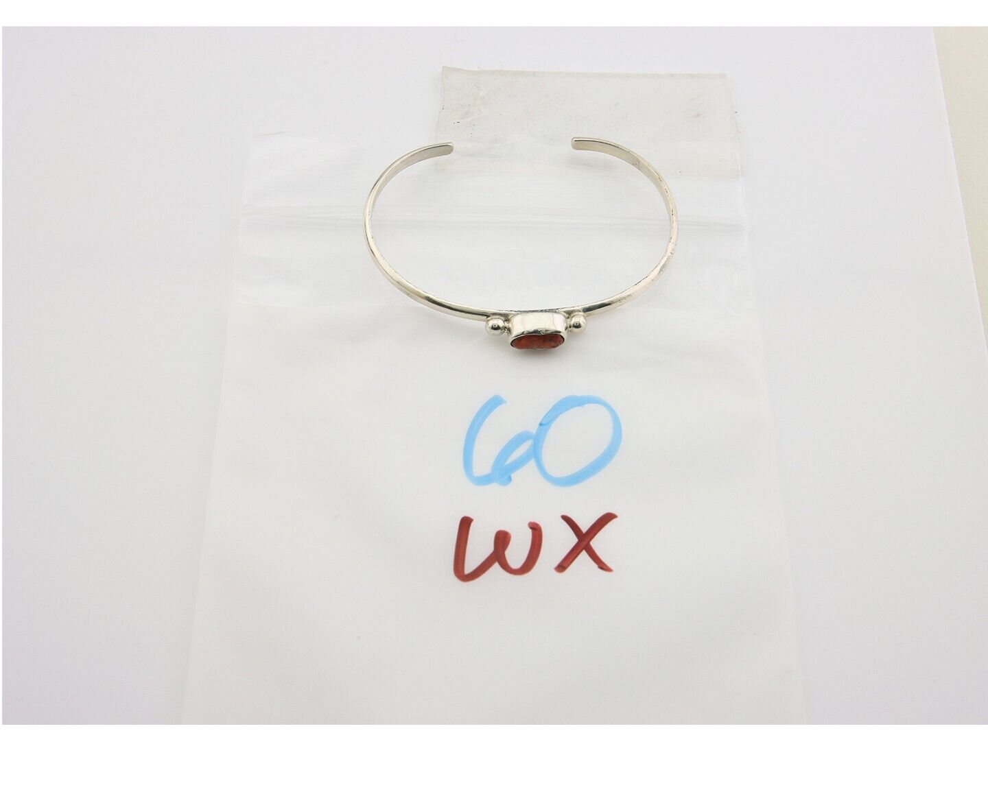 Navajo Bracelet .925 Silver Natural Red Coral Cuff Native American Artist C.80's