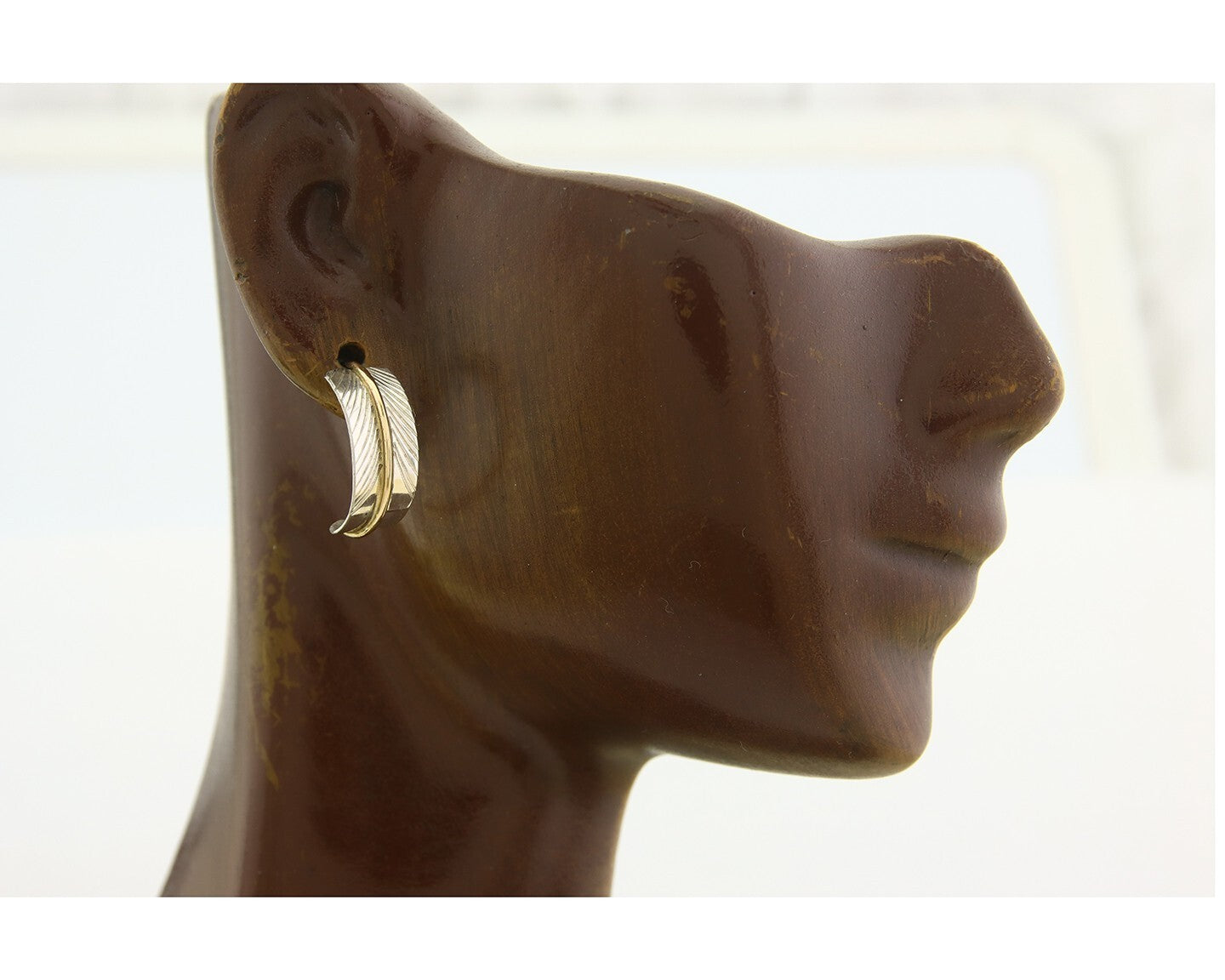 Navajo Hoop Earrings 925 Silver & Gold Native American Artist C.80's