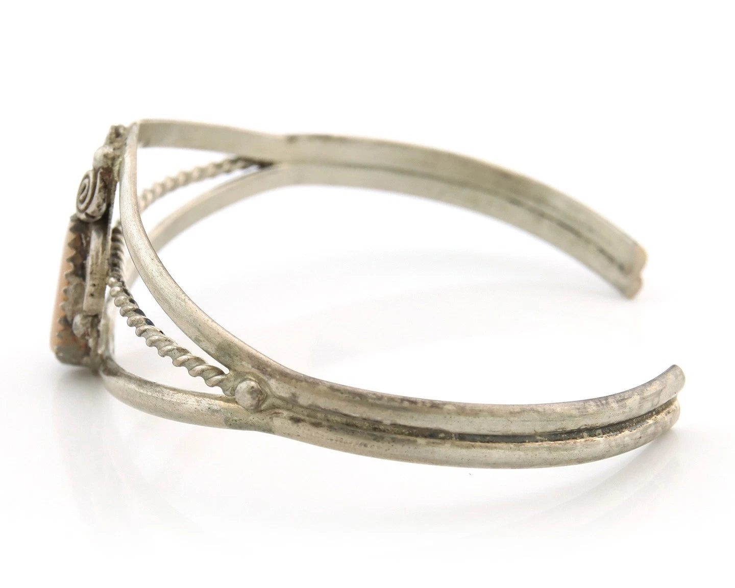 Navajo Cuff Bracelet Sterling Silver Authentic Pink Muscle Native Artist