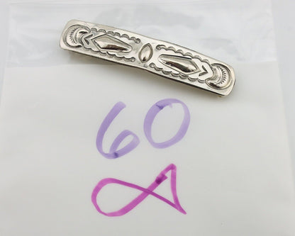 Women's Navajo Hair Clip Hand Stamped 925 Silver Native American Artist C.80's