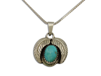 Navajo Turquoise Necklace 925 Silver Native American Artist C.80's