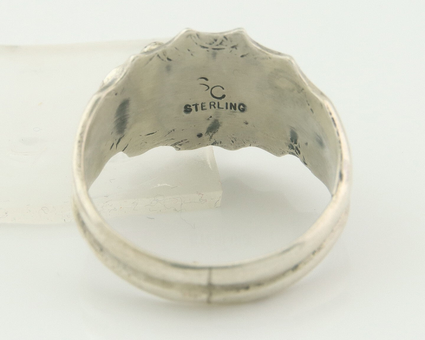 Men Navajo Ring 925 Sterling Natural Coral & Turquoise Signed SC C.80's Sz 11.75