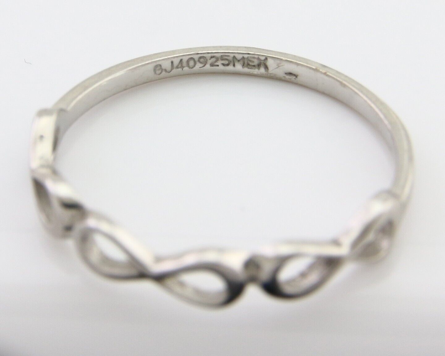 Infinity Heart Promise Ring 925 Solid Silver Size 8.25