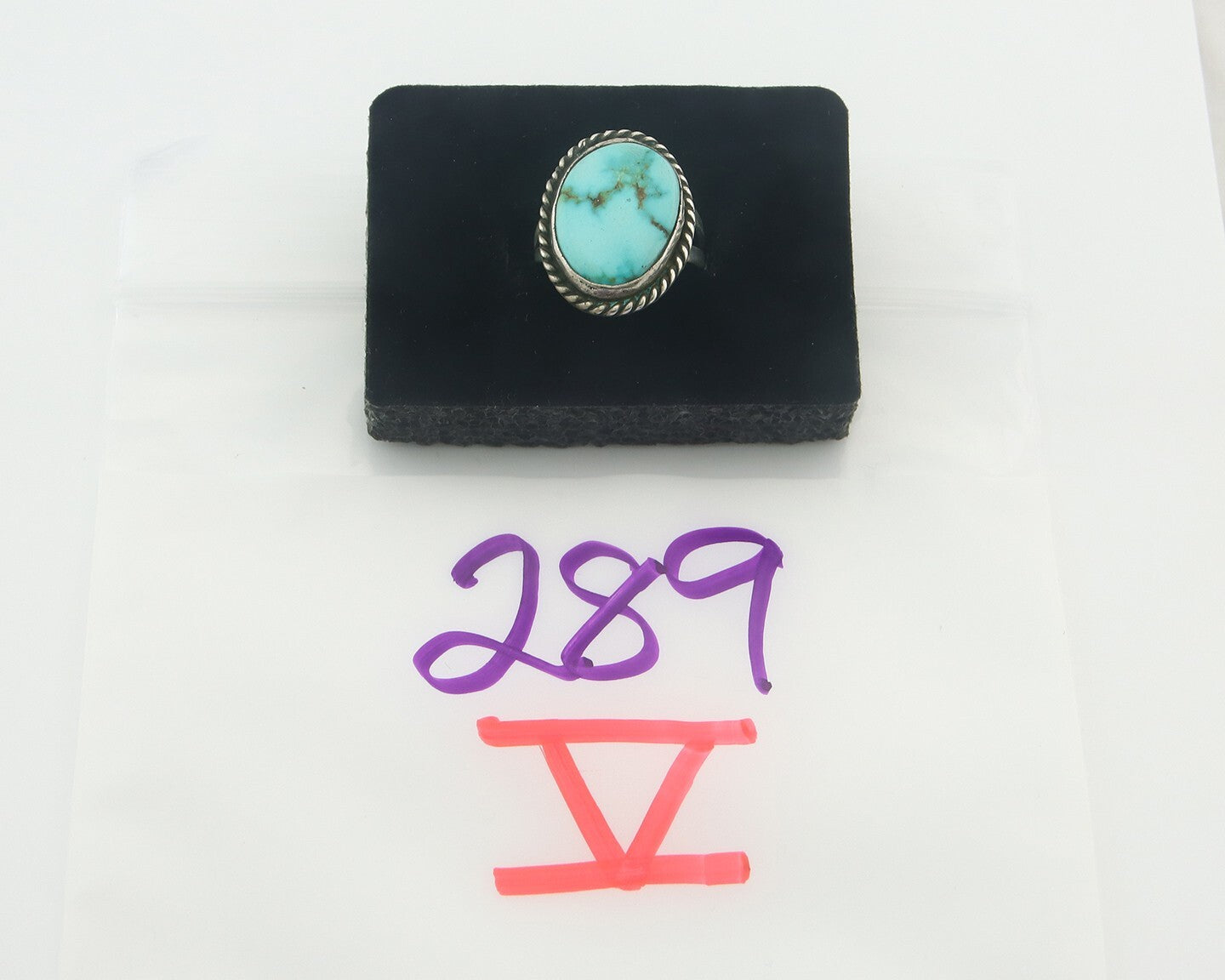 Vintage Navajo Ring 925 Sterling Authentic Santa Rita Turquoise Size 6.5