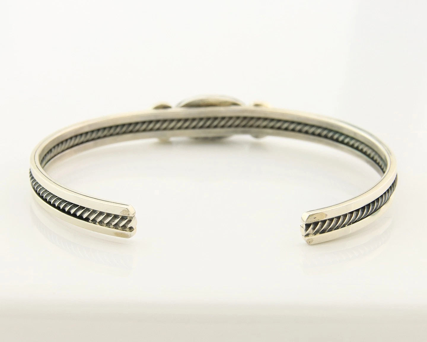 Navajo Cuff Bracelet Sterling Silver Black Onyx Handmade Vintage