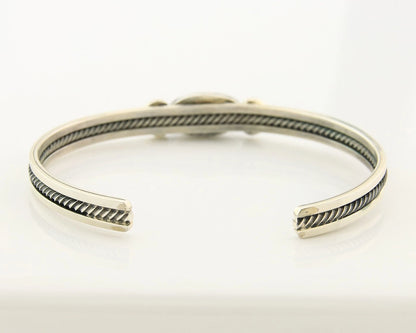 Navajo Cuff Bracelet Sterling Silver Black Onyx Handmade Vintage