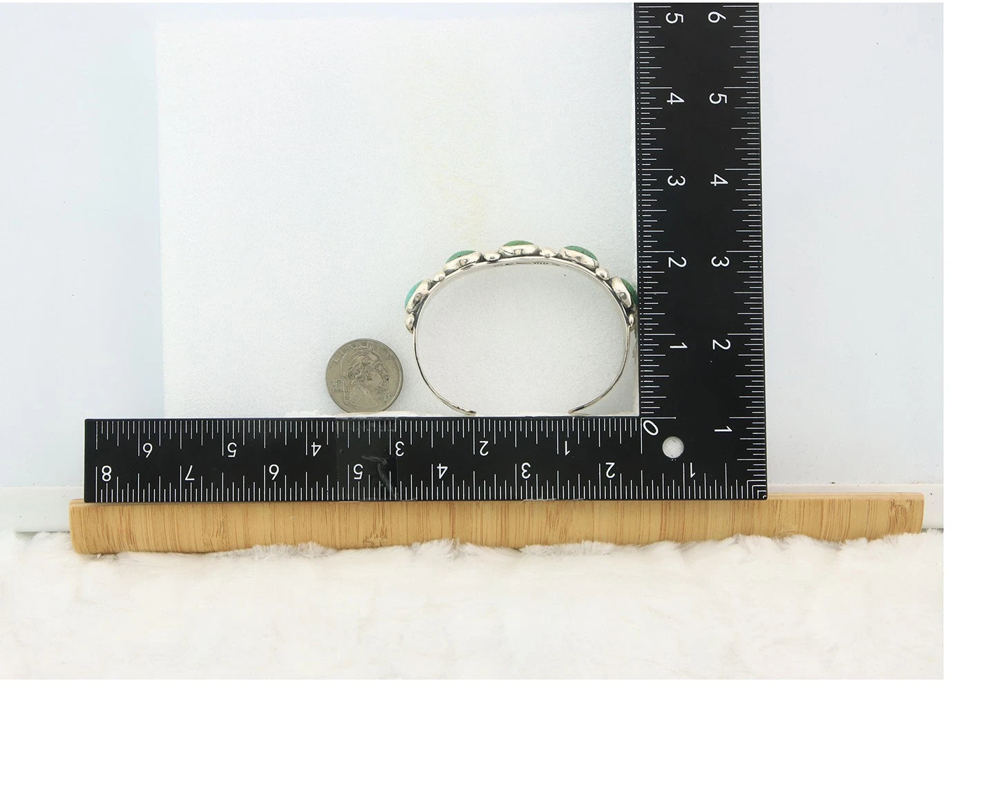 Navajo Cuff Bracelet Sterling Silver Gem Turquoise Vintage Signed C Rain Cloud