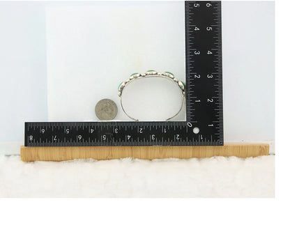 Navajo Cuff Bracelet Sterling Silver Gem Turquoise Vintage Signed C Rain Cloud