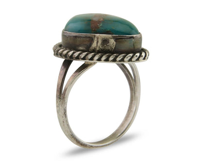 Navajo Ring 925 Silver Natural Blue Turquoise Native American Artist C.80's