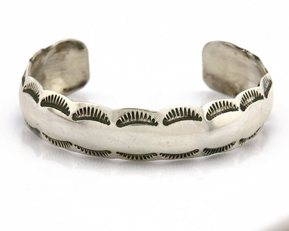 Navajo Bracelet .925 Silver Hand Stamped Artist Signed Tracy C.80's