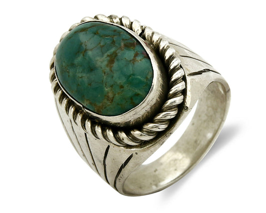 Navajo Kingman Turquoise Ring .925 SOLID Sterling Silver Artist Handmade C.80's