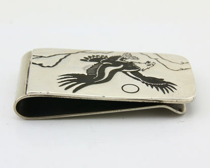 Navajo Eagle Money Clip .925 Silver & .999 Nickle Native American Artist C.80's