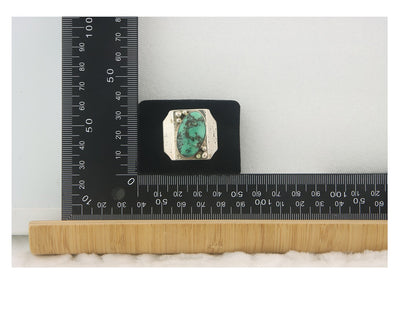 Vintage Navajo Ring 925 Sterling Authentic Turquoise Signed Sammy Begay Size 12