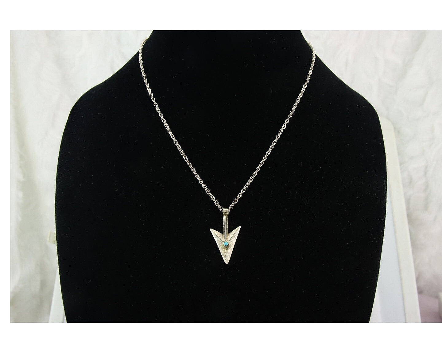 Navajo Sterling Silver Necklace Authentic Turquoise Vintage Handmade