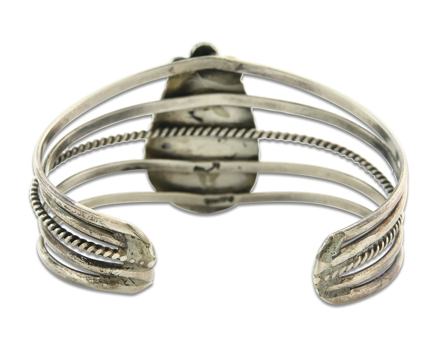 Vintage Navajo Bracelet 925 Silver Blue Turquoise Signed Kay Johnson