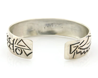 Navajo Cuff Bracelet Sterling Silver Authentic Turquoise Signed Stanley Bain