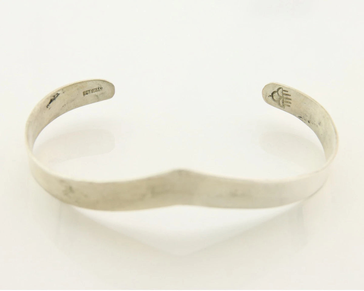 Navajo Cuff Bracelet 925 Sterling Silver Vintage Handmade Signed RainCloud