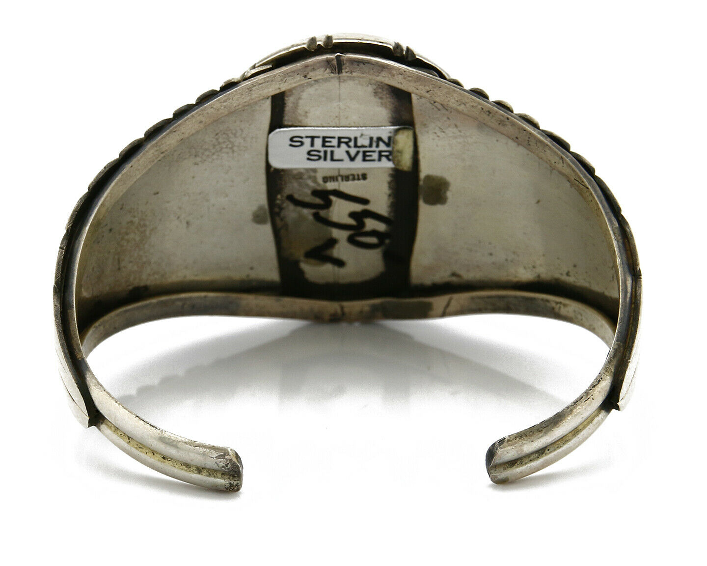 Navajo Inlaid Gemstone Handmade Bracelet .925 Silver Cuff