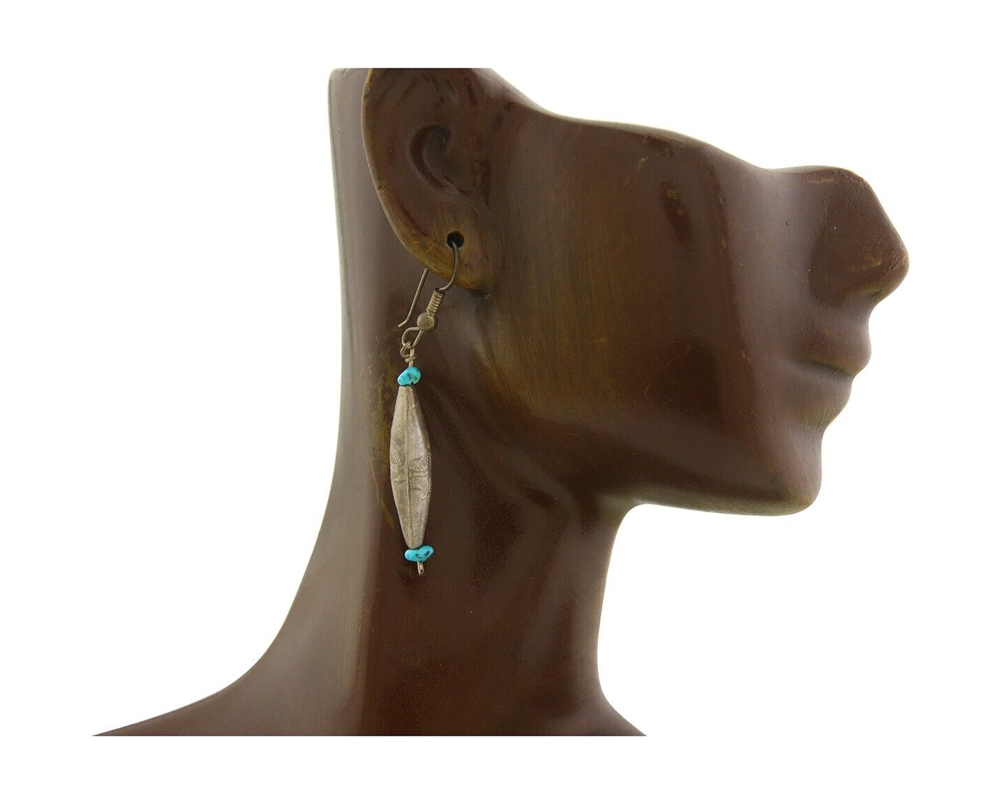 Navajo Earrings 925 Silver Natural Turquoise Native American Artist C.80's