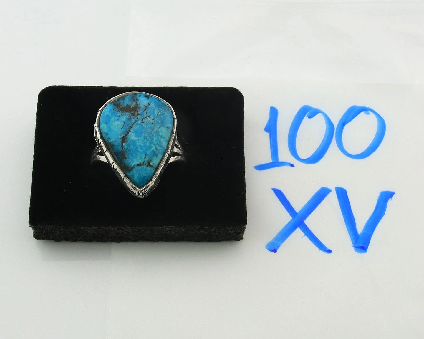 Men Navajo Ring Sterling Silver Natural Turquoise Handmade Vintage Size 11.25