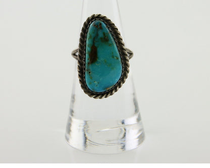Navajo Ring 925 Silver Blue Turquoise Native American Artist C.80's