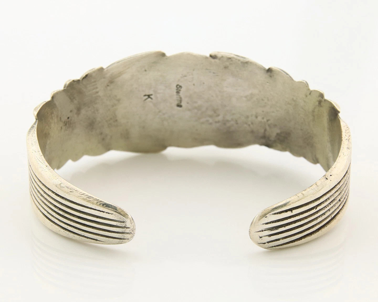 Navajo Cuff Bracelet Sterling Silver Vintage Turquoise Signed Keith James
