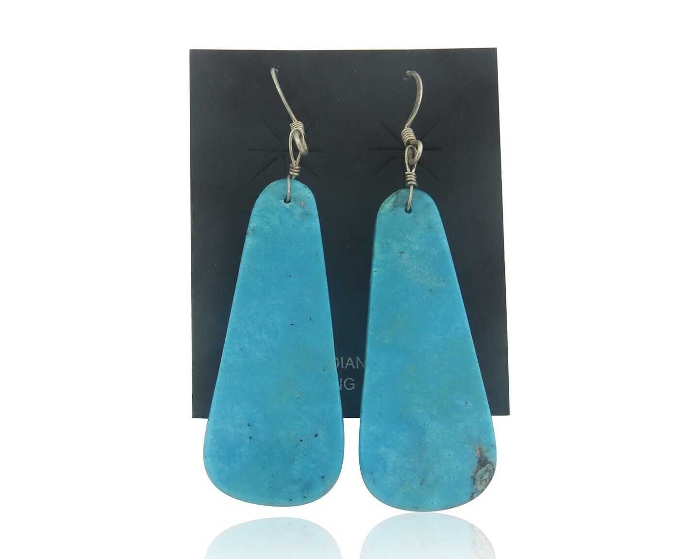 Santo Domingo Earrings 925 Silver Natural Turquoise Native American Artist C80s