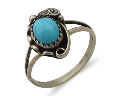 Navajo Ring 925 Silver Turquoise Artist Signed SkyStone Creations C.80's