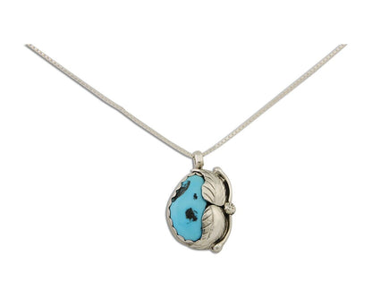 Navajo Necklace 925 Silver Natural Blue Turquoise Artist Signed D Zachary C.80's