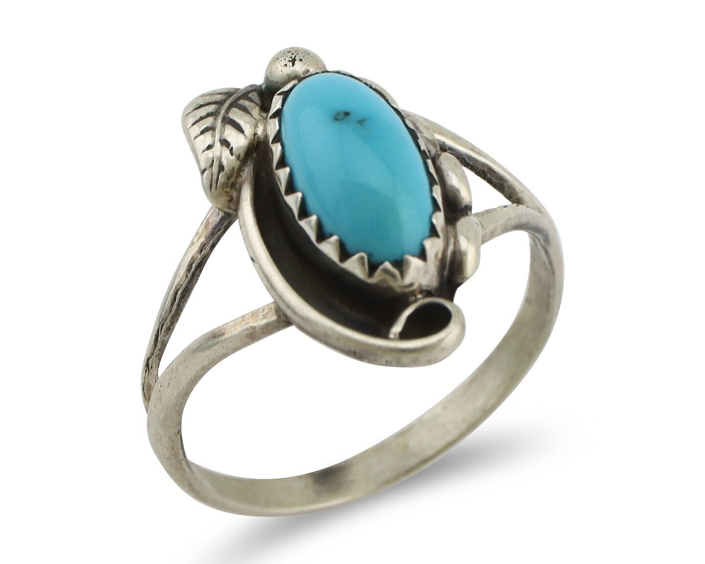 Navajo Ring 925 Silver Sleeping Beauty Turquoise Signed SkyStone Creations C80s