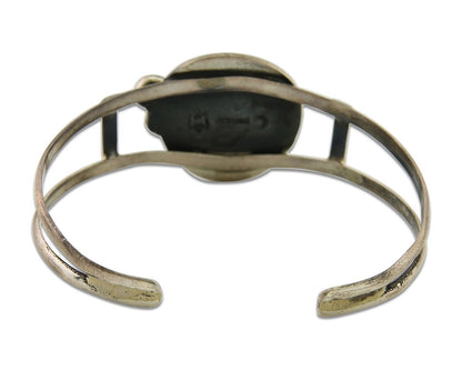 Navajo Bracelet 925 Silver Turquoise Cuff Artist Signed C.80's