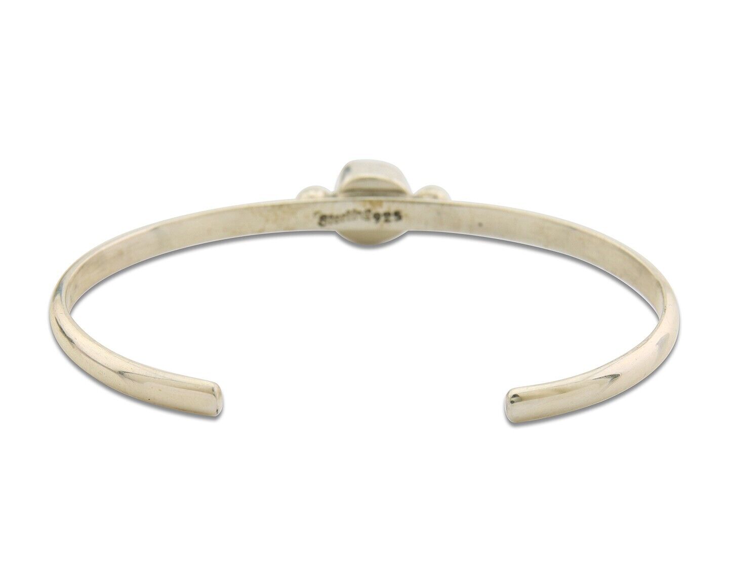 Navajo Bracelet .925 Silver Natural Red Coral Cuff Native American Artist C.80's