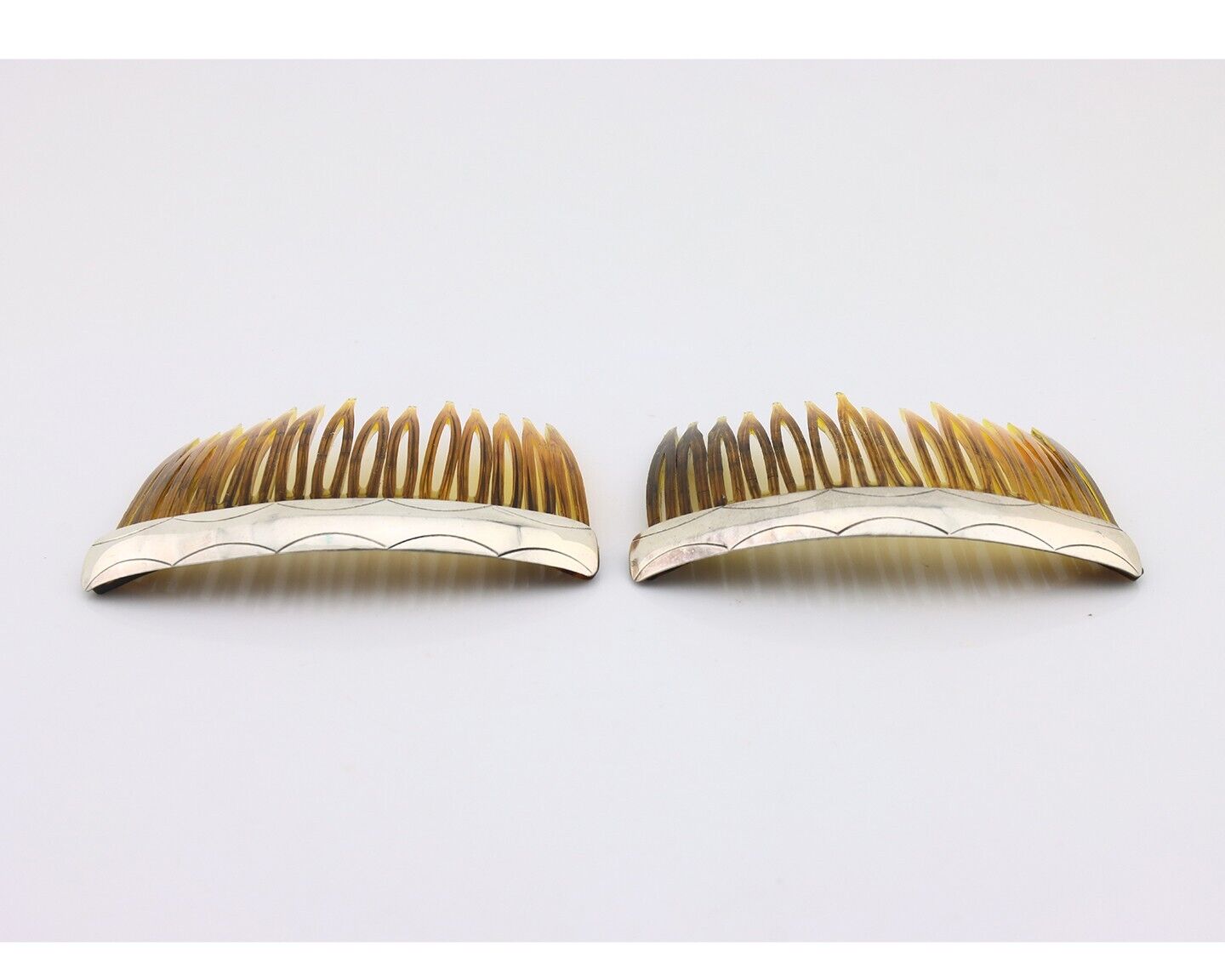 Navajo Hair Comb 925 Silver Hand Stamped Native American Artist 2 Piece Set C80s