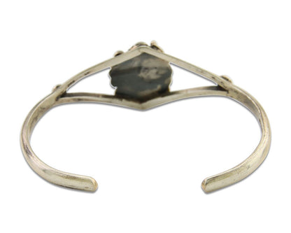 Navajo Bracelet 925 Silver Cuff Turquoise Handmade Native Artist C.80's
