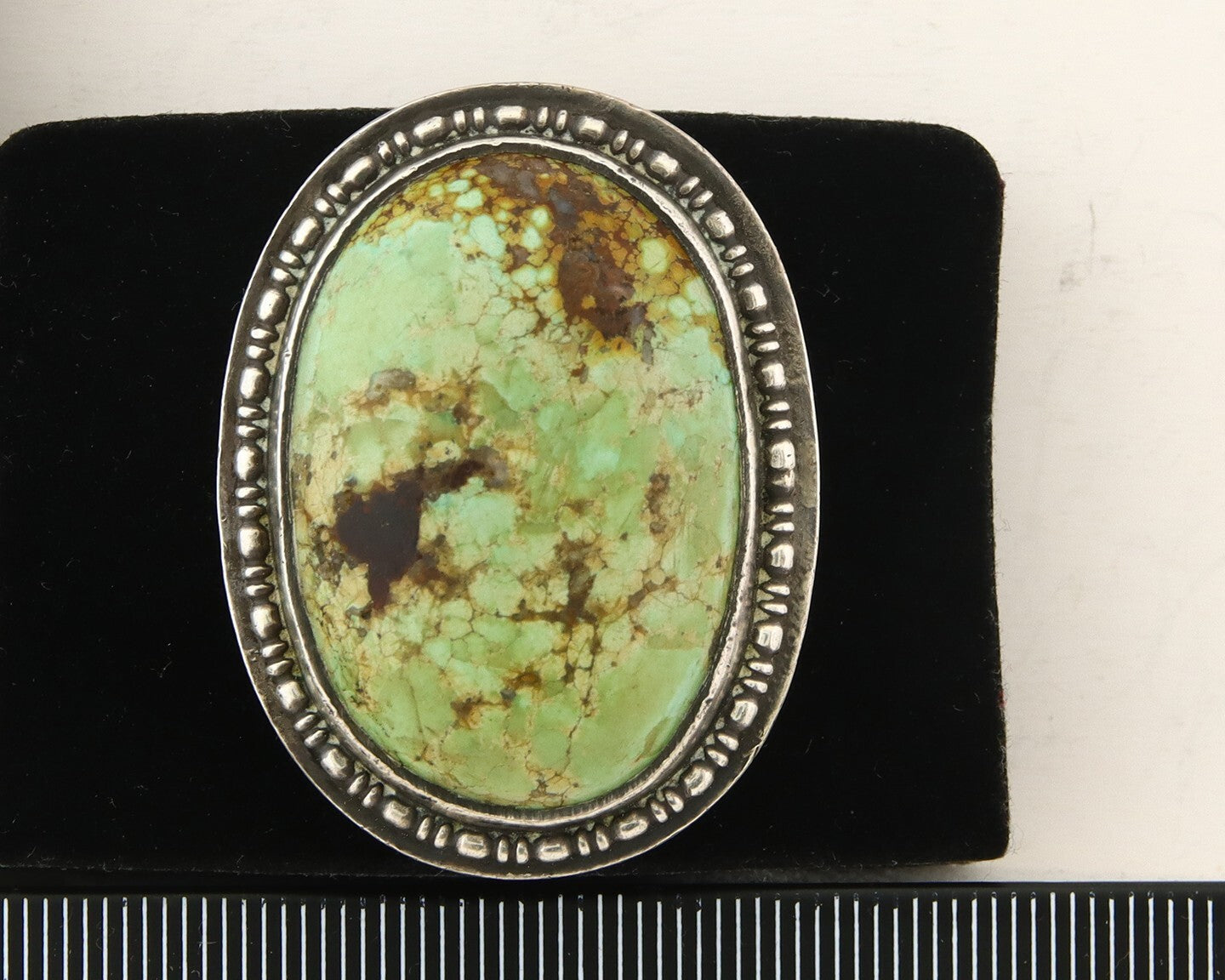 Vintage Navajo Ring 925 Silver Turquoise Native Artist C.80's Size 7