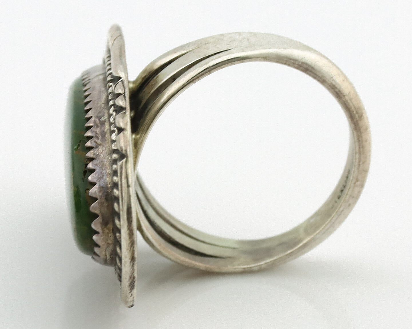Navajo Ring .925 Silver Turquoise Signed M Begay C.1980's